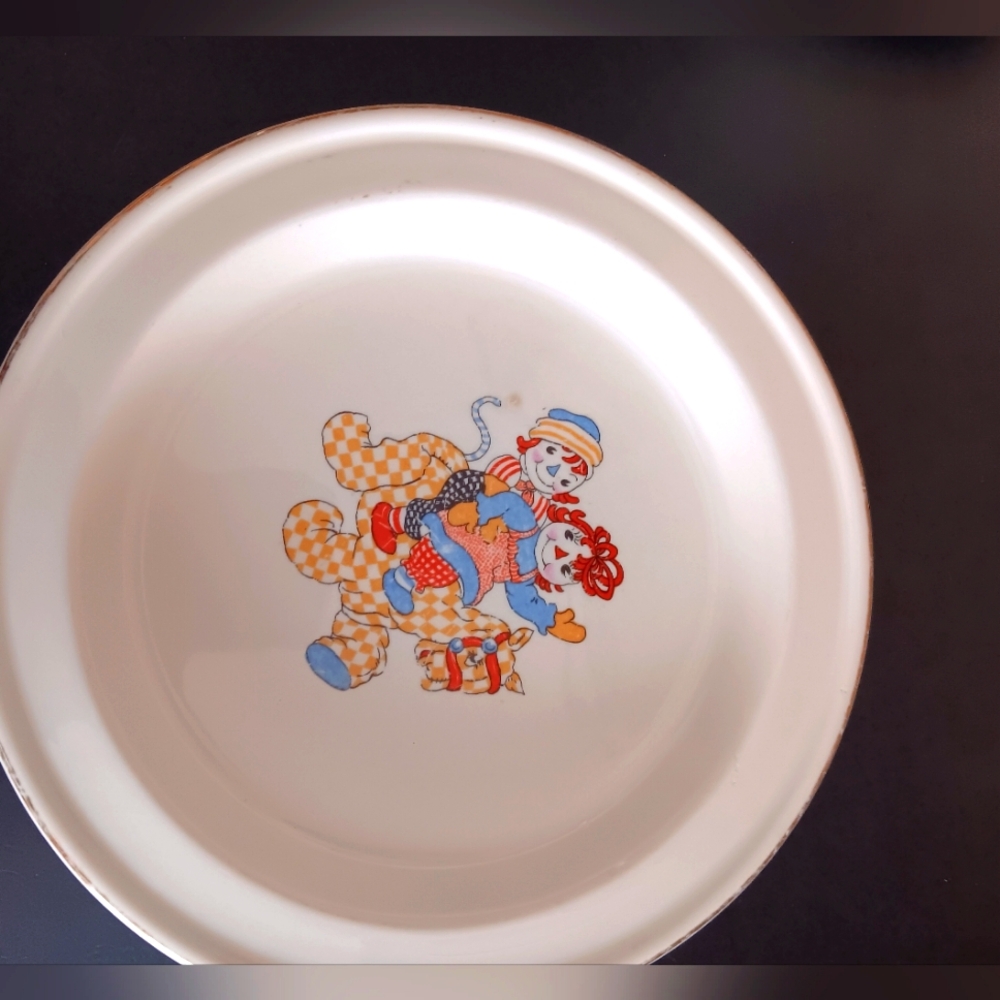 1941 Crooksville China Raggedy Ann and Andy Baby Child’s Feeding Dish
